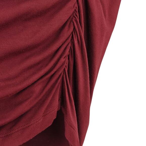 Soft Surroundings Long Sleeve Top Size XL Burgundy Ruched Sides Stretch Jersey - Picture 3 of 6